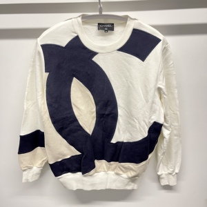 二手/chanel香奈儿/双c大logo白色男士卫衣/98新