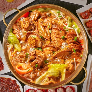 大美酒伴鲍鱼火锅鸡套餐 香辣鲍鱼火锅鸡香辣鸡翅中香辣鸡翅尖
