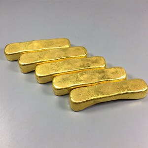 日本购新款鎏金福禄寿喜财金元宝一套古代元宝金条足金r金锭v古钱