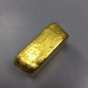 日本购新款玩工艺品收藏仿古lq金锭金条金凤祥三排馒头锭纯黄铜鎏