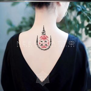 新款纹身贴宝袋图腾 钱袋子泰国刺颈后手臂防水贴纸男女