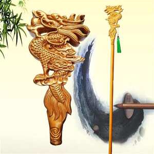 色佘太君龙头权杖镇宅法杖太极杖养生杖御赐龙头拐杖方丈主持.