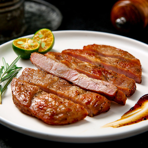 过人香 经典黑椒猪排100g 新鲜黑胡椒猪梅花肉 调理腌制家庭早餐
