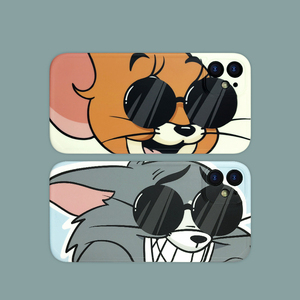 原创恶搞墨镜猫和老鼠苹果12pro手机壳xr个性男女xsmax创意趣味汤姆