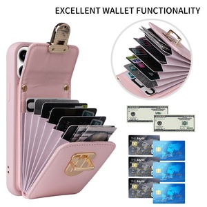 大容量卡包适用苹果15plus手机壳多卡位iPhone14pro带卡套12Promax小挎包11钱包x放证件xr小包78se放卡挂脖子