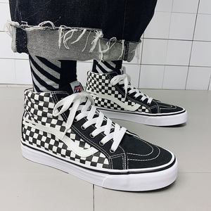 vans 万斯 魔术贴棋盘格子经典迷彩卡包帆布男女士折叠钱包sdyhxm