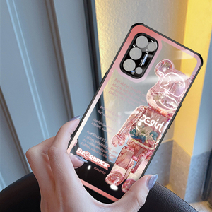 特里思opporeno5手机壳新款6pro 女oppo镜头全包por透明reno十卡通熊