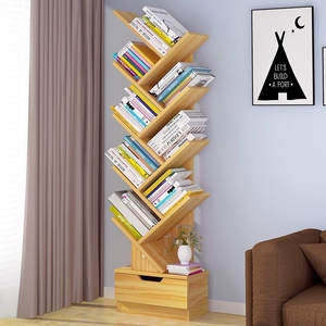 立式木质三角形杂志架儿童书架落地创意墙角展示架陈列架书柜储物