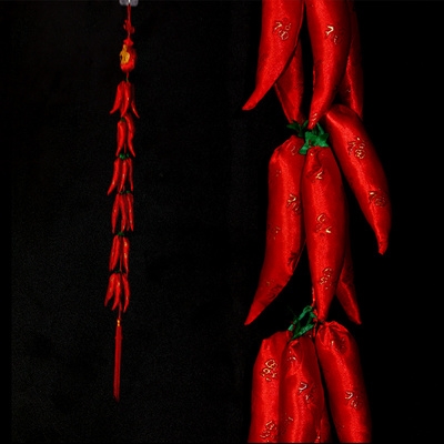 客厅电视墙大门玄关红辣椒串挂件喜庆饰品挂串春节新春过年小装1