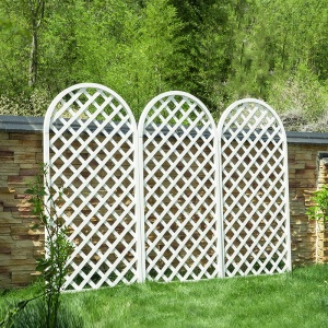 防腐木栅栏花园围栏围墙隔断栏防腐木半圆形网格花架篱笆栅栏