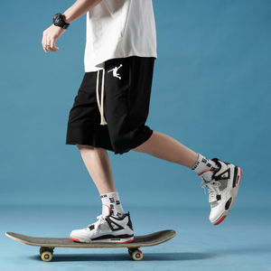 大码短裤男士夏季200斤胖子沙滩裤薄款aj飞人乔丹直筒运动五分裤