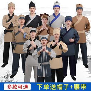 男女童古代平民百姓汉服北宋朝代古装店小二服装下人农民演出服饰