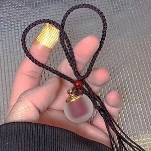 磨砂空心小玻璃装血瓶吊坠挡灾男女定情侣水晶瓶子挂坠项链可打开