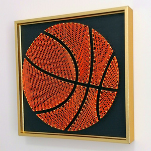 钉子绕线画diy手工篮球立体diy材料手工装饰学生情侣创意礼物缠绕