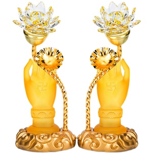 花蕾插电七彩led水晶莲花灯佛前供灯佛手灯长明灯供奉佛灯观音灯