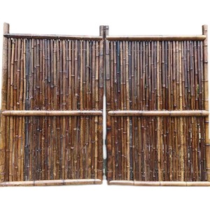 竹门定做碳化防腐竹篱笆庭院栅栏日式花j园院子围栏栅栏户外门庭