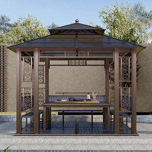 凉亭户外别墅庭院铝合金花园遮阳棚室外新中式楼顶休闲农家乐亭子