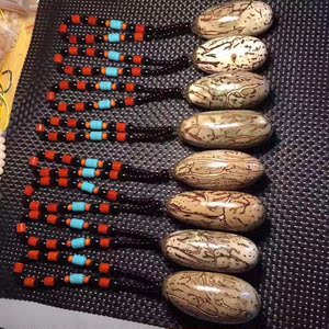 佛珠新款全新摆件超大千眼菩提子彩色果红绿风化果男女手串挂件