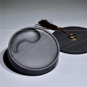 砚台带盖原石砚池学生成人墨池墨盘墨碟墨砚初学书法写字练习墨砚