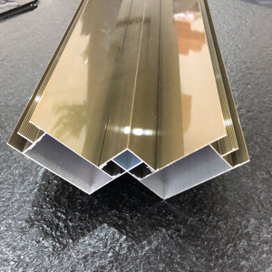 香槟色铝合金转角立柱山字槽管方管铝材卡槽立柱打灶瓷砖橱柜封边