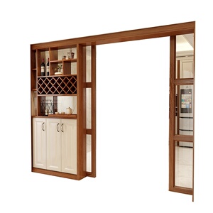 南宁门厅玄关柜厨房推拉门酒柜隔断新中式实木双面酒架定做多功1