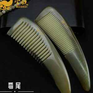 宝锐天然白水牛牦牛角梳子一物一图护发长发防脱发宽齿按摩手工梳