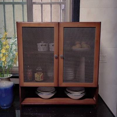 小碗柜厨房柜子餐边柜放熟剩菜柜简约橱柜家用多层竹透气收纳储.