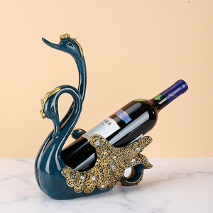 创意情侣天鹅红酒架摆件欧式葡萄酒瓶架客厅桌餐酒柜装饰品礼物