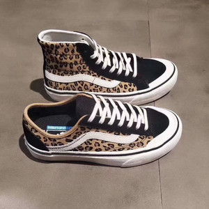 万斯低帮style 36sf半月包头高帮豹纹女鞋