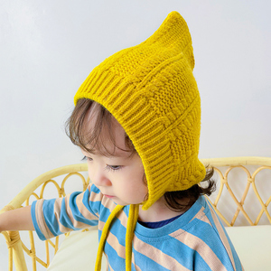宝宝帽子秋冬保暖针织婴儿毛线帽可爱尖顶精灵帽女童婴幼儿男童帽