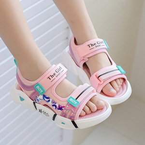 新品安踏女童凉鞋儿童夏季韩版中大童公主学生软底小童夏天防滑鞋