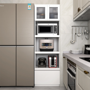 餐边柜小户型现代简约厨房柜子储物柜电器柜实木生态玻璃门茶水柜