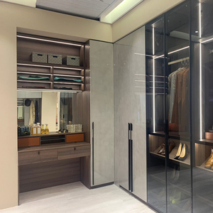 整体衣柜定制轻奢衣柜门板定做高光亮面uv云石板衣柜门玻璃极简门