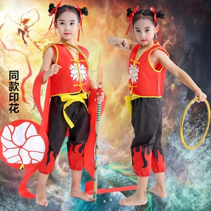 哪吒魔童儿童环保服装幼儿园亲子时装秀走秀男女演出服diy手工