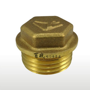 铜堵头4分6分1寸2六角堵头盖堵闷头盖内外丝堵头水管铝塑管接头