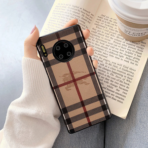 欧美大牌burberry华为mate30手机壳潮牌p30pro皮质全包p40巴宝莉
