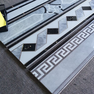 现代轻奢波导线瓷砖地板砖走廊过道客厅波打线地砖走边线条15080