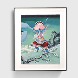 gogoodgoods吴琼丝网版画 雪松亲签潮流艺术画男生卧室简约装饰画