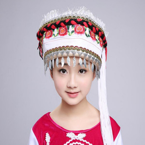 云南少数民族大理白族帽子/五朵金花女士头饰/舞台帽子舞蹈演出帽