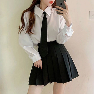 jk制服套装学院风长袖气质白衬衫百褶裙成套搭配女装春秋学生套装