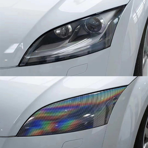 汽车变色龙大灯膜尾灯膜改色膜网格镭射彩虹变色龙摩托车灯膜贴膜