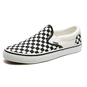 star/匡威黑白棋盘格子帆布鞋百搭休闲板鞋男女低帮一脚蹬懒人鞋