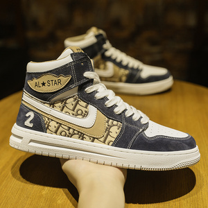 aj男鞋华人酷奇古驰正韩版潮流休闲板鞋男百搭联名潮牌高帮鞋子男