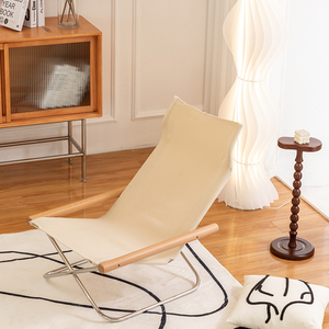 北欧阳台躺椅休闲椅懒人家用躺椅日式午休折叠椅户外网红帆布椅子
