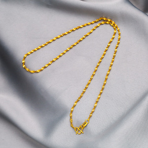 60越南沙金女款锁骨超细项链时尚女士水波链加长毛衣链50厘米