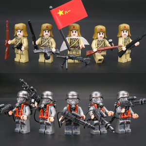 长津湖乐高第三方人仔志愿军打仗的积木抗美援朝士兵男孩拼装玩具