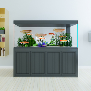 鱼缸客厅大小型底滤金龙鱼缸超白玻璃办公室免换水3米生态水族箱