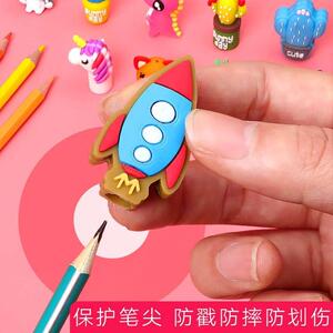 卡通笔帽笔套硅胶铅笔保护套小学生可爱铅笔套软胶儿童铅笔帽铅.