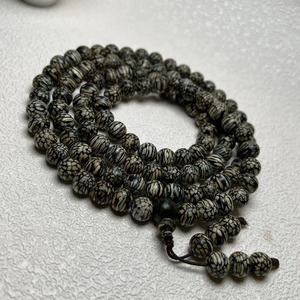 达拉干虎斑纹沉香手串男款天然老料正区沉水级文玩手链古玩手把件