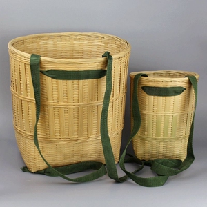 农用竹编背篓儿童舞蹈道具大号广西纯手工编织箩筐精编采茶竹背篓